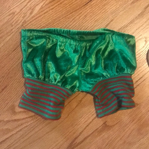 BUILD A BEAR CHRISTMAS OUTFIT GREEN RED WITH BOOTIES AND ANTLERS - Picture 3 of 5